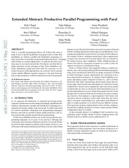 Extended Abstract: Productive Parallel Programming with Parsl