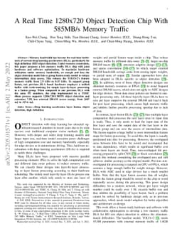 A Real Time 1280x720 Object Detection Chip With 585MB/s Memory Traffic