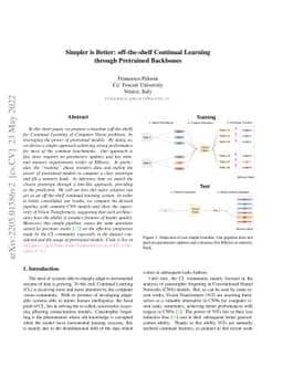 Simpler is Better: off-the-shelf Continual Learning Through Pretrained
  Backbones