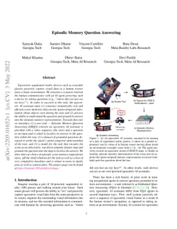 Episodic Memory Question Answering
