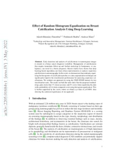 Effect of Random Histogram Equalization on Breast Calcification Analysis
  Using Deep Learning