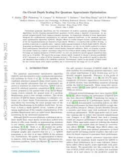 On Circuit Depth Scaling For Quantum Approximate Optimization