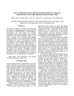 Data-Consistent Non-Cartesian Deep Subspace Learning for Efficient
  Dynamic MR Image Reconstruction