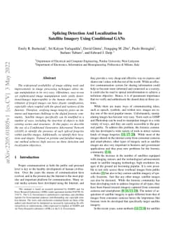 Splicing Detection and Localization In Satellite Imagery Using
  Conditional GANs