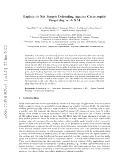 Explain to Not Forget: Defending Against Catastrophic Forgetting with
  XAI