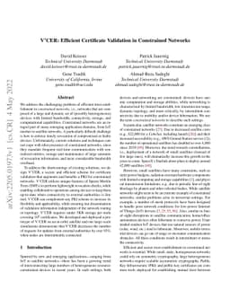 V'CER: Efficient Certificate Validation in Constrained Networks
