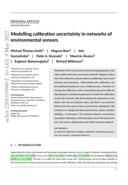 Modelling calibration uncertainty in networks of environmental sensors