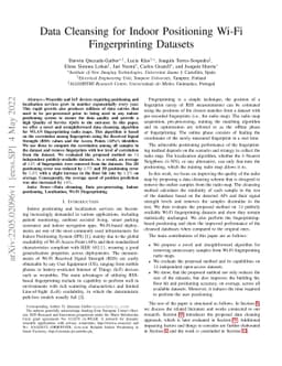 Data Cleansing for Indoor Positioning Wi-Fi Fingerprinting Datasets