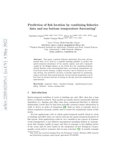 Prediction of fish location by combining fisheries data and sea bottom
  temperature forecasting