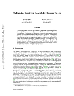 Multivariate Prediction Intervals for Random Forests