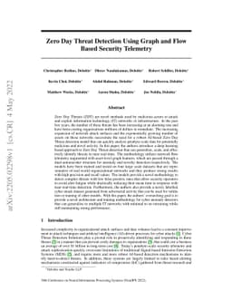 Zero Day Threat Detection Using Graph and Flow Based Security Telemetry