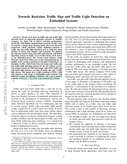 Towards Real-time Traffic Sign and Traffic Light Detection on Embedded
  Systems