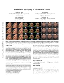 Parametric Reshaping of Portraits in Videos