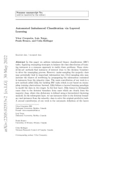 Automated Imbalanced Classification via Layered Learning