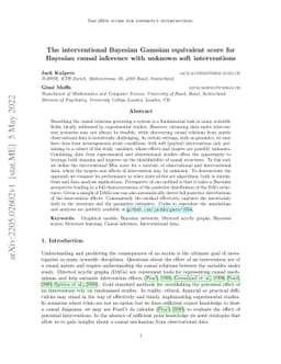 The interventional Bayesian Gaussian equivalent score for Bayesian
  causal inference with unknown soft interventions