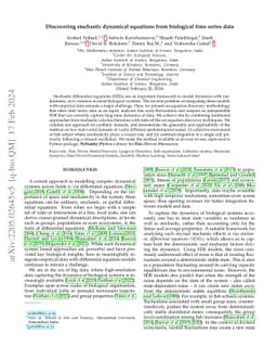 Discovering stochastic dynamical equations from biological time series
  data