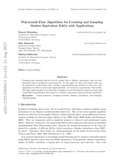 Polynomial-Time Algorithms for Counting and Sampling Markov Equivalent
  DAGs with Applications