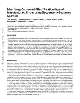 Identifying Cause-and-Effect Relationships of Manufacturing Errors using
  Sequence-to-Sequence Learning