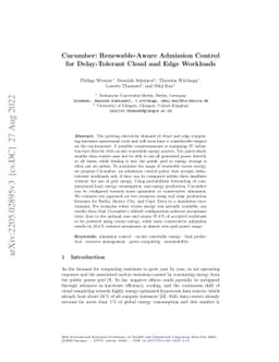 Cucumber: Renewable-Aware Admission Control for Delay-Tolerant Cloud and
  Edge Workloads