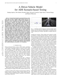 A Driver-Vehicle Model for ADS Scenario-based Testing