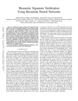 Biometric Signature Verification Using Recurrent Neural Networks