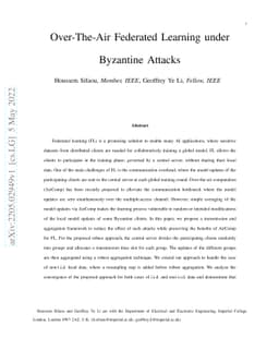 Over-The-Air Federated Learning under Byzantine Attacks