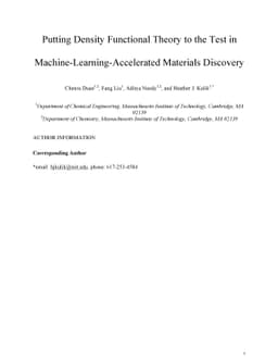 Putting Density Functional Theory to the Test in
  Machine-Learning-Accelerated Materials Discovery