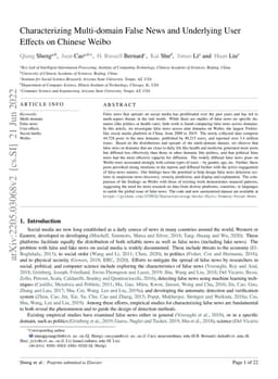 Characterizing Multi-Domain False News and Underlying User Effects on
  Chinese Weibo