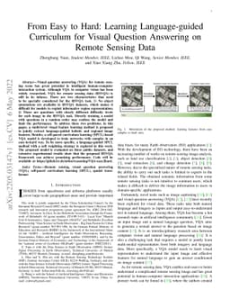 From Easy to Hard: Learning Language-guided Curriculum for Visual
  Question Answering on Remote Sensing Data