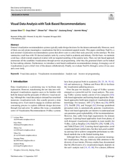 Visual Data Analysis with Task-based Recommendations