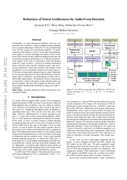 Robustness of Neural Architectures for Audio Event Detection