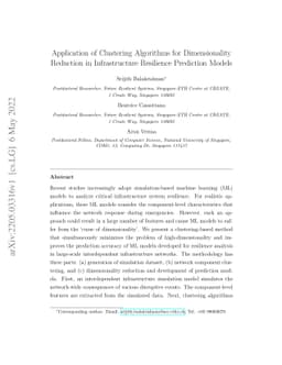 Application of Clustering Algorithms for Dimensionality Reduction in
  Infrastructure Resilience Prediction Models