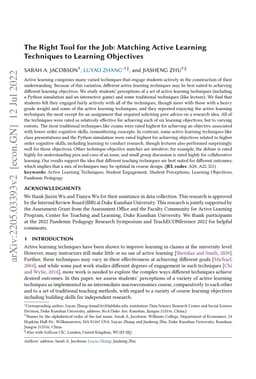 The Right Tool for the Job: Matching Active Learning Techniques to
  Learning Objectives