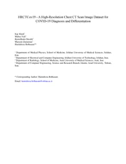 HRCTCov19 -- A High-Resolution Chest CT Scan Image Dataset for COVID-19
  Diagnosis and Differentiation