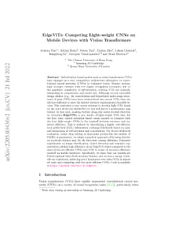 EdgeViTs: Competing Light-weight CNNs on Mobile Devices with Vision
  Transformers