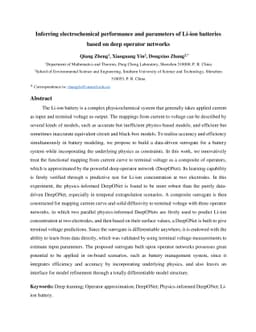 Inferring electrochemical performance and parameters of Li-ion batteries
  based on deep operator networks