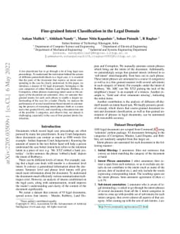 Fine-grained Intent Classification in the Legal Domain