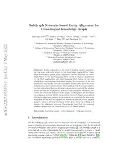 SubGraph Networks based Entity Alignment for Cross-lingual Knowledge
  Graph