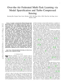 Over-the-Air Federated Multi-Task Learning via Model Sparsification and
  Turbo Compressed Sensing