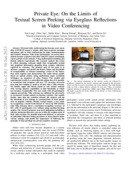 Private Eye: On the Limits of Textual Screen Peeking via Eyeglass
  Reflections in Video Conferencing