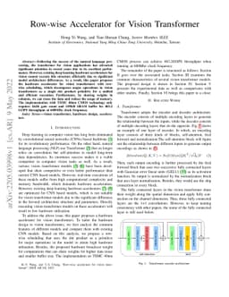 Row-wise Accelerator for Vision Transformer