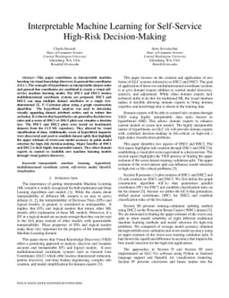 Interpretable Machine Learning for Self-Service High-Risk
  Decision-Making