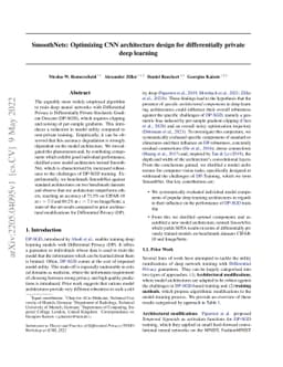 SmoothNets: Optimizing CNN architecture design for differentially
  private deep learning