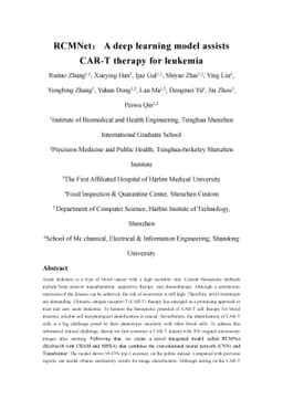 RCMNet: A deep learning model assists CAR-T therapy for leukemia