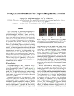 SwinIQA: Learned Swin Distance for Compressed Image Quality Assessment