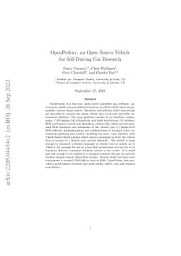 OpenPodcar: an Open Source Vehicle for Self-Driving Car Research