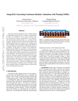 Image2Gif: Generating Continuous Realistic Animations with Warping NODEs