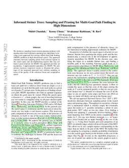 Informed Steiner Trees: Sampling and Pruning for Multi-Goal Path Finding
  in High Dimensions