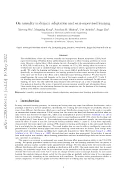 On Causality in Domain Adaptation and Semi-Supervised Learning: an
  Information-Theoretic Analysis