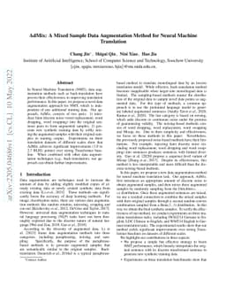 AdMix: A Mixed Sample Data Augmentation Method for Neural Machine
  Translation